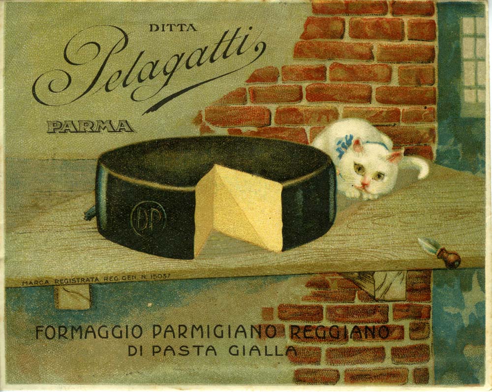 Lettera commerciale della Ditta Pelagatti, cromolitografia su carta, 1914 (Soragna, Museo del Parmigiano Reggiano)
