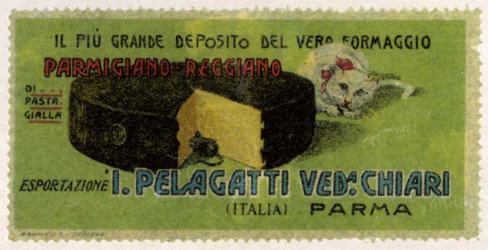 Chiudilettera pubblicitario della Ditta I. Pelagatti vedova Chiari, cromolitografia, Parma, Litografia Zafferri, 1930 ca. (Parma, Collezione privata)